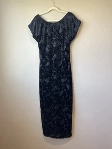 Vintage Burned Burnt Out Velvet Gothic Vampir Midi Dark Romantic - Bild 1 von 7