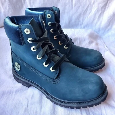 Timberland Women's Premium 6 Inch Suede Waterproof Boots Teal Green Size 7 - Image 1 of 4