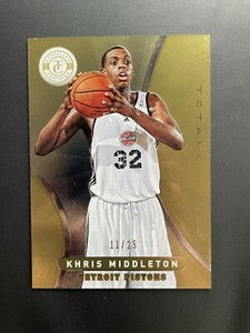 2012 Panini Totally Certified Khris Middleton Gold /25 RC Milwaukee Bucks