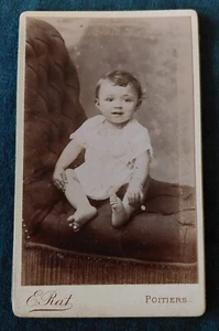 Photographie ancienne enfant photographie Emile Rat Poitiers - Imagen 1 de 2