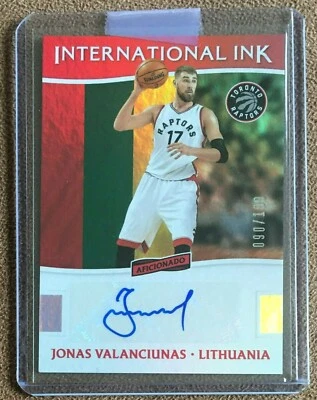 Jonas Valanciunas 2016-17 Panini Aficionado International Ink Autograph #9 /199 - Image 1 of 3