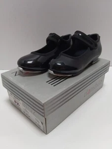 Danshuz Tap Shoe, Style 0517 Self Fastener Black Patent Tap Shoe girls size 7M - Picture 1 of 4