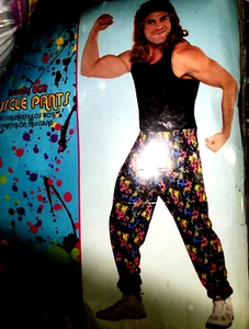 Pantalones Musculosos Totally Años 80 Traje Tú mismo Elegante Disfraz Halloween Adulto - Imagen 1 de 2