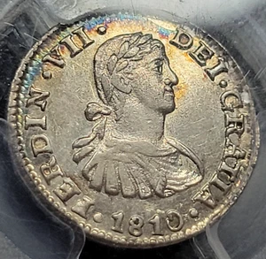 1810 Mo Mexico 1/2 Real PCGS AU58 Lovely Flashy Silver Gem Nice Luster *H299 - Picture 1 of 5
