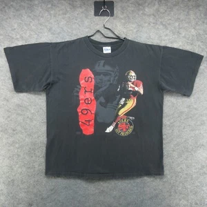 VTG San Francisco 49ers Shirt Mens XL Black Joe Montana 90s Made in USA Salem - Picture 1 of 19