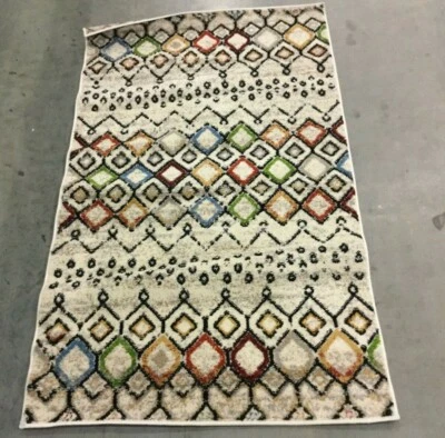 IVORY / MULTI 3' X 5' Pulled Threads Rug, Reduced Price 1172641651 AMS108K-3 - Image 1 of 4