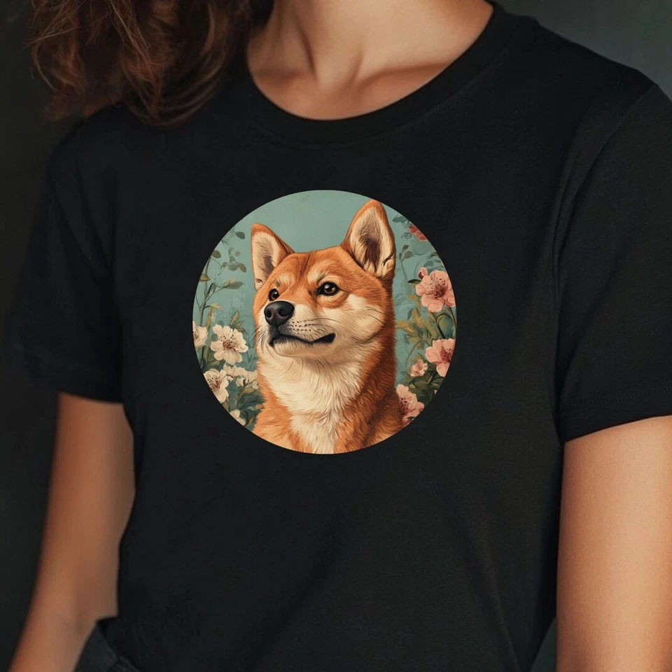 T-Shirt Frauen Shiba Inu Portrait Motiv Baumwolle Größe XS bis 3XL - Bild 1 von 1
