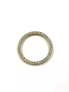 14K YELLOW GOLD & DIAMOND ROUND CIRCLE PENDANT 1/2 TW - Picture 1 of 5