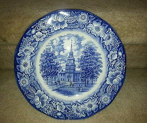 Liberty Blue Staffordshire Ironstone England Independence Hall China Dinner ONE - Picture 1 of 4