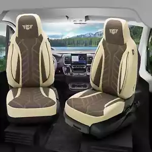 Fundas de asiento de autocaravana Pilot adecuadas para Dreamer L60 (beige-marrón) - Imagen 1 de 13