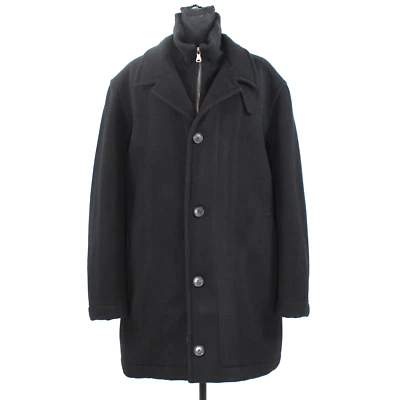 Hugo BOSS Coxtan Black Wool Cashmere Coat L Sweater Knit Collar Jacket Large - Image 1 of 4