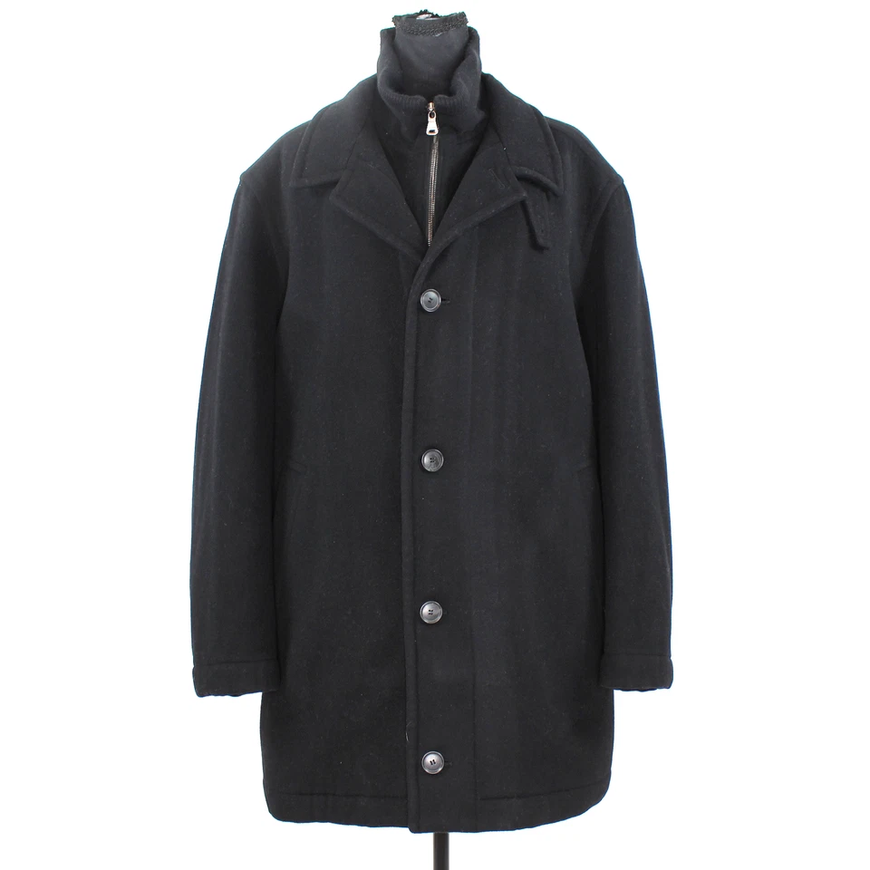 Hugo BOSS Coxtan Black Wool Cashmere Coat L Sweater Knit Collar Jacket Large - Image 1 of 4