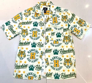 HAWKINS SHIRT SMALL /TEEN SIZE H&M STRANGER THINGS SHORT SLEEVES 100% COTTON VGC - Picture 1 of 5