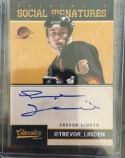 2012-13 Panini Classics Authentic Social Signatures Trevor Linden 12/13