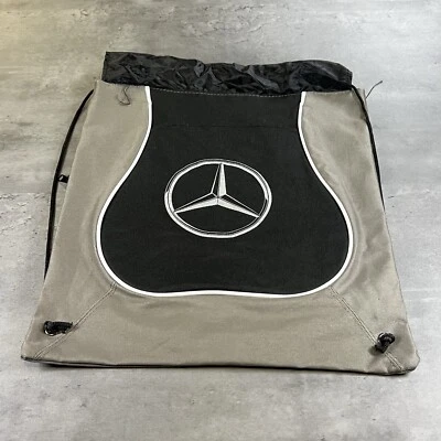 Mercedes Benz Gym Bag Black Gray Zipper Pocket Knapsack Backpack Light READ - Image 1 of 4