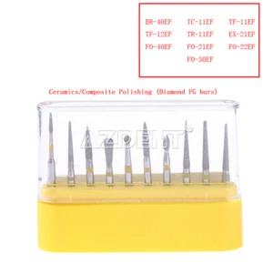 10Pc Dental Diamond Burs FG-105 Composite Polishing Kit for High Speed Handpiece - Picture 1 of 12