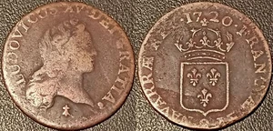 Louis XV - 1/2 Sol With Young Portrait 1720 S, Reims ! L4L.454 - Picture 1 of 1