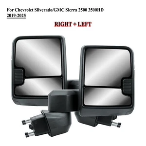 Pair Left+Right Side Tow Mirror for 2019 to 2025 Chevrolet Silverado GMC Sierra - Picture 1 of 20