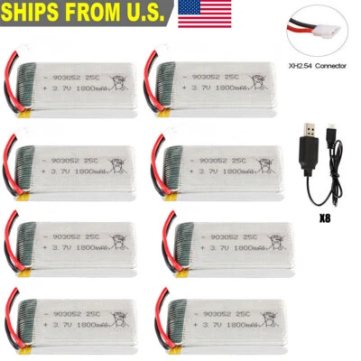3.7V 1800mah Lipo Battery 25C Molex Type Plug w/Charger for RC Quadcopter Drone - Image 1 of 4