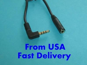 2 PK Audio Aux Cable 3.5mm Male 4 Pole Angled To Female Extension short 60cm - Picture 1 of 1