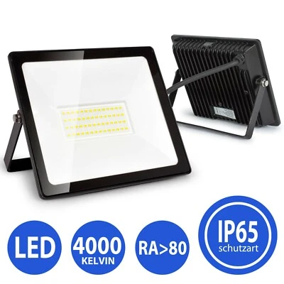 LED Fluter 10-100W 230V Strahler Außenleuchte IP65 Baustrahler Fassadenstrahler - Bild 1 von 4