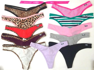 Victorias Secret SEXY THONG Panty Panties V Rainbow Stripe PINK NWT - Image 1 of 2