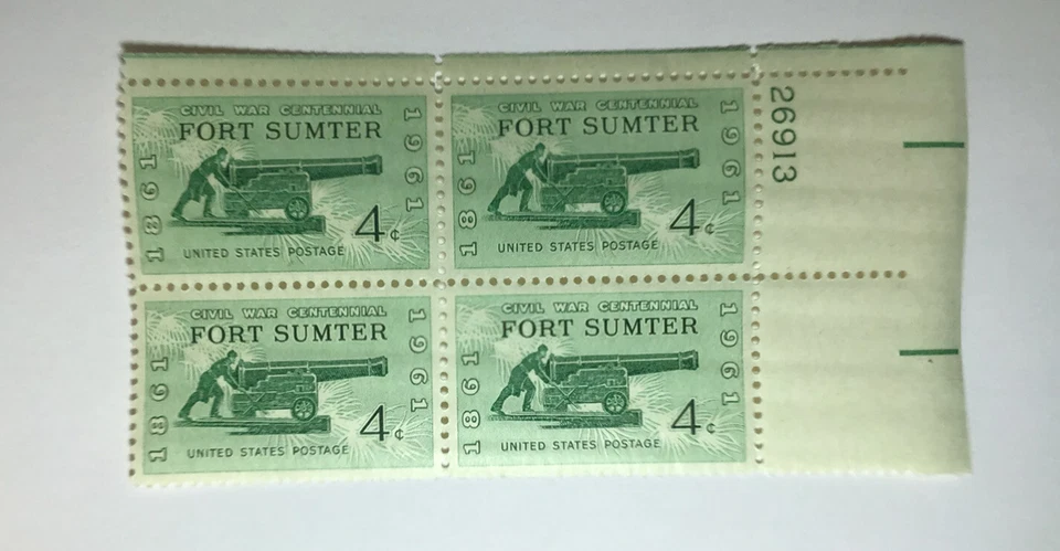 US 4 Cent Fort Sumter stamp of 1960, Scott # 1178, block of 4, MNH/OG/VF. - Image 1 of 1