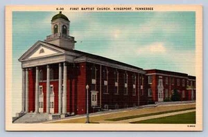 K10/ Kingsport Tennessee Postcard Linen First Baptist Church  313 - Picture 1 of 4