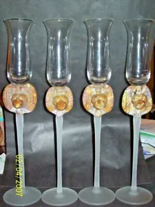 4 LION Face Champagne Flutes Never Used UNIQUE - Picture 1 of 6