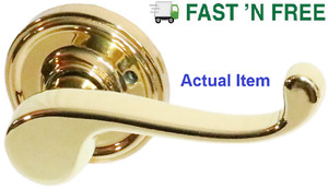 🚪 Weslock 600 Series Polished Brass Finish Interior Lever Lock Door Handle 