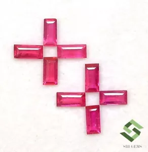 Lotto baguette taglio rubino naturale 6x3 mm 09 pz gemme sciolte calibrate 3,83 ct gf - Foto 1 di 5