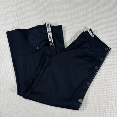 Tory Burch Sport Banner Pants Womens Small Navy Tear Away Track Snap Athleisure* - Image 1 of 4