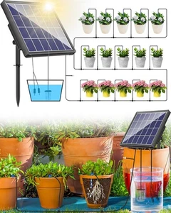 Solar Automatic Watering System, 15 Drippers Solar Powered Irrigation System 6 M - Picture 1 of 9