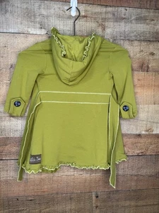 MATILDA JANE Mädchen Gr. 4 Wickeljacke lange Taschen olivgrün Hoodie Rüschen - Bild 1 von 6