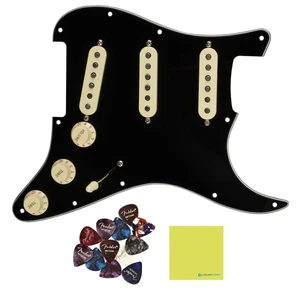 Fender PreWired Strat Pickguard Original '57/'62 SSS, Black Bundle with 12x F... - Picture 1 of 4