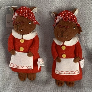 Target Wondershop RED RIDING HOOD BIG BAD WOLF ORNAMENTS 2023 Set of 2 - Picture 1 of 4