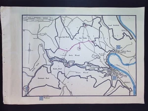 Mapa forestal NFS de la Segunda Guerra Mundial Tintern Abbey Wye Valley Hale área de madera 20-B - Imagen 1 de 10