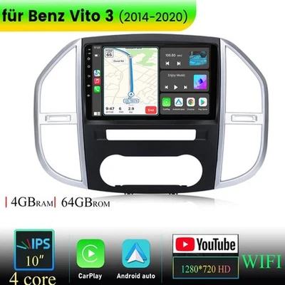 Android 14.0 Autoradio für Mercedes Benz Vito 3 2014-2020 GPS Navi WiFi 4+64G - Bild 1 von 4