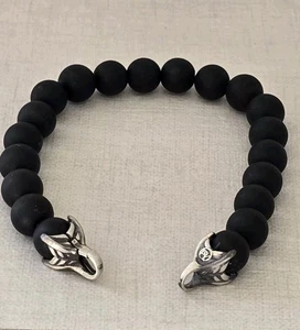 Seltenes David Yurman Spirituelles 10 mm Perlenarmband für Herren SCHWARZ ONYX  - Bild 1 von 8