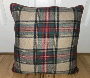 Charles Gallen Irish Linen Throw Pillow Set Tartan Plaid EXCELLENT! - Picture 1 of 6