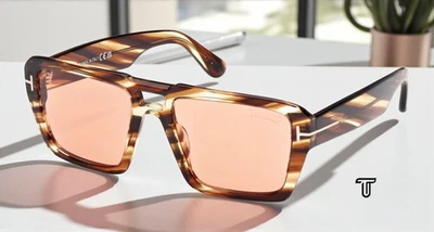 Gafas de sol para hombre Tom Ford FT1153 55E color acetato marrón habana 56 mm Foto 1 de 4