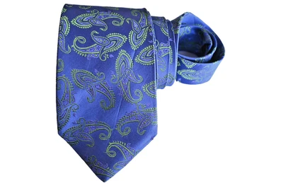 DAVID DONAHUE CORBATA HOMBRE AZUL, VERDE/PAISLEY Ancho: 3.50" Largo: 58" Foto 1 de 3