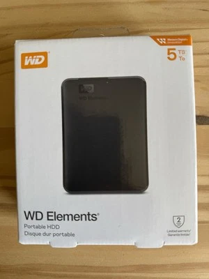 Brand New WD Elements 5TB Portable External Hard Drive – Sealed Box - Image 1 of 4