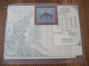 Vintage Lavender & Lace Heavenly Gifts Cross Stitch Large Laminated Pattern - Picture 1 of 4