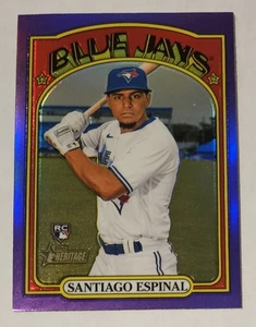 Santiago Espinal RC 2021 Topps Heritage High - Chrome Purple Ref #630 Blue Jays - Bild 1 von 3