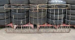 PAIR OF VINTAGE ORNATE METAL IRON GARDEN DRIVEWAY GATES, 91cm H x 210cm W Q - Picture 1 of 6