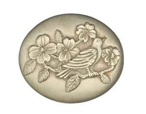 Jewlery Trinket Box Vintage Yorkshire Design, Inc. Pewter 1982, Oval floral bird - Picture 1 of 3