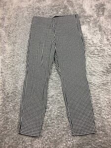 Old Navy Ankle Dress Pants Womens Size 10 White Black Check Stretch Skinny