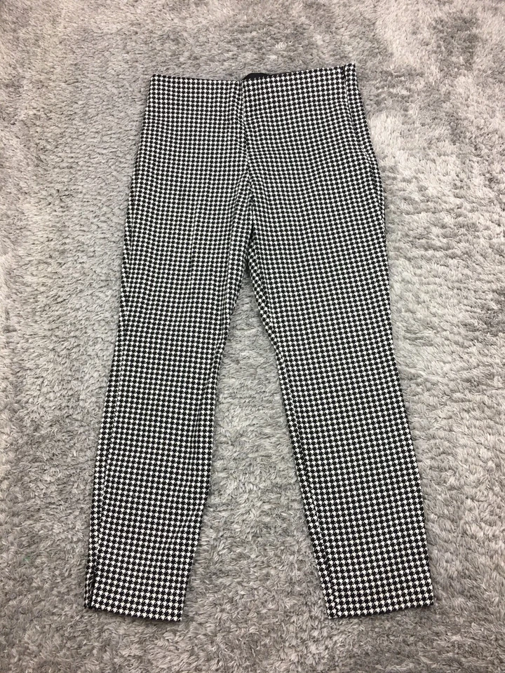 Pantalones de vestir al tobillo Old Navy para mujer talla 10 blancos negros a cuadros elásticos ajustados Foto 1 de 4