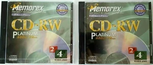 ¡NUEVO! Juego de 2 Discos CD-RW Platinum 650 MB 74 Min EN ESTUCHES JOYA  - Imagen 1 de 1